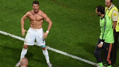 Cristiano Ronaldo celebrated famously after scoring in the 2014 final
