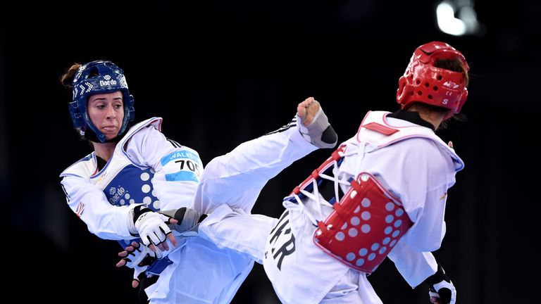 Bianca Walkden (left) claimed gold at the European Taekwondo Championships
