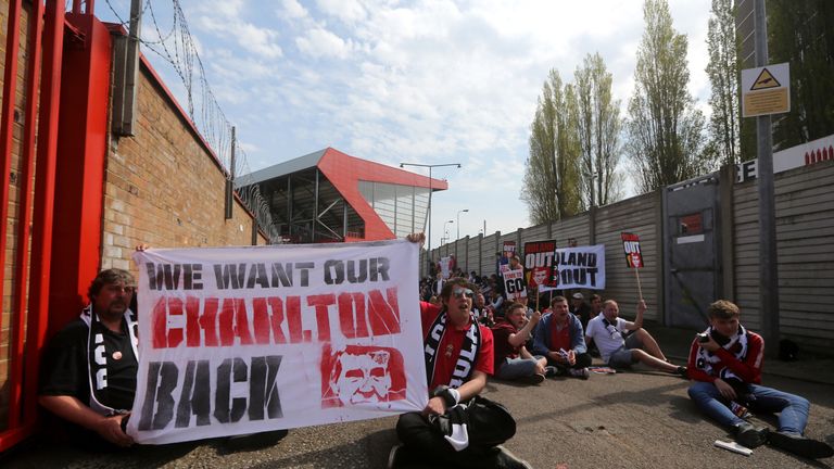 Charlton Athletic supporters have held several protests against the ownership of Duchatelet