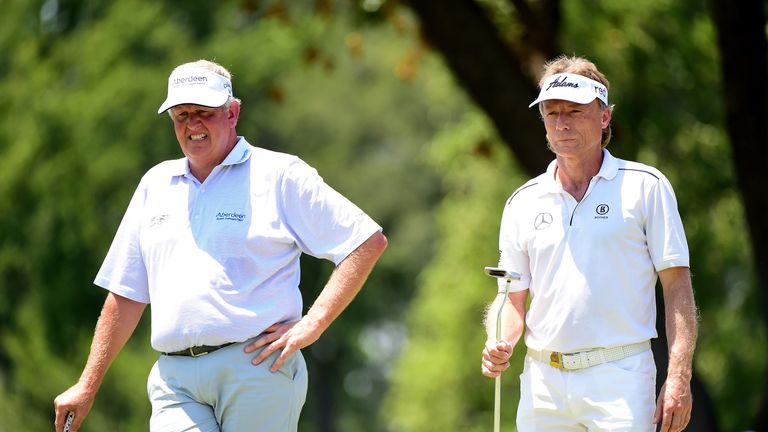 Montgomerie (left) is a three-time senior major champion