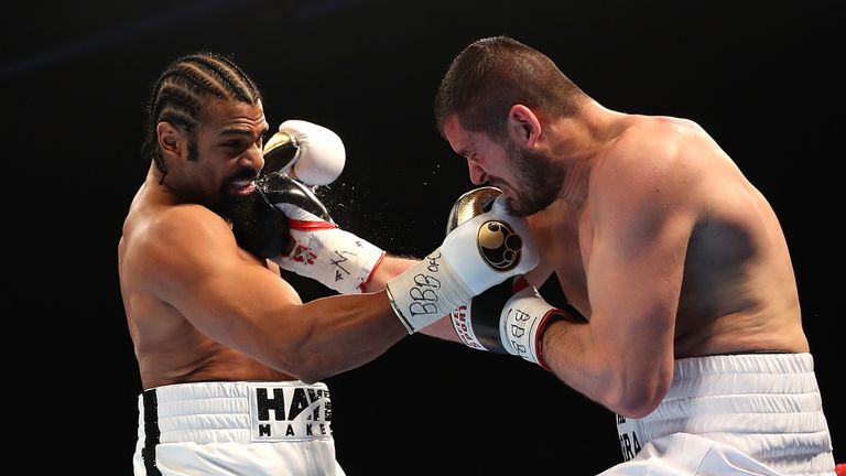 David Haye put Arnold Gjergjaj down in both rounds