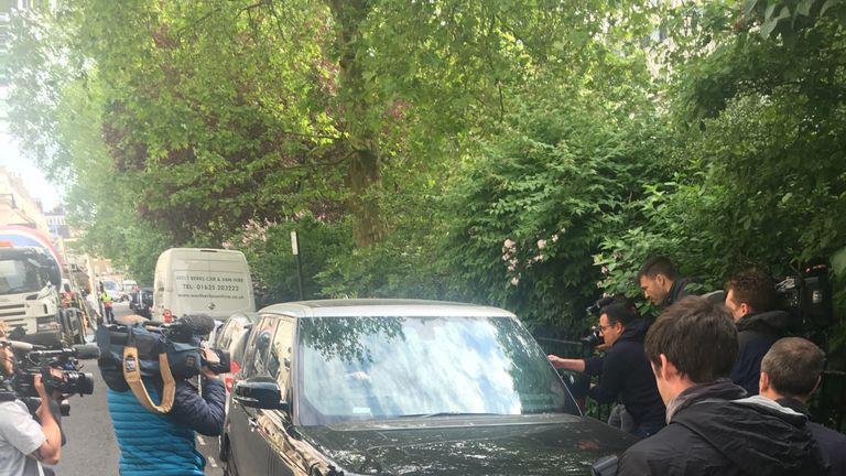 Mourinho leaves his London home shortly after being confirmed as United manager
