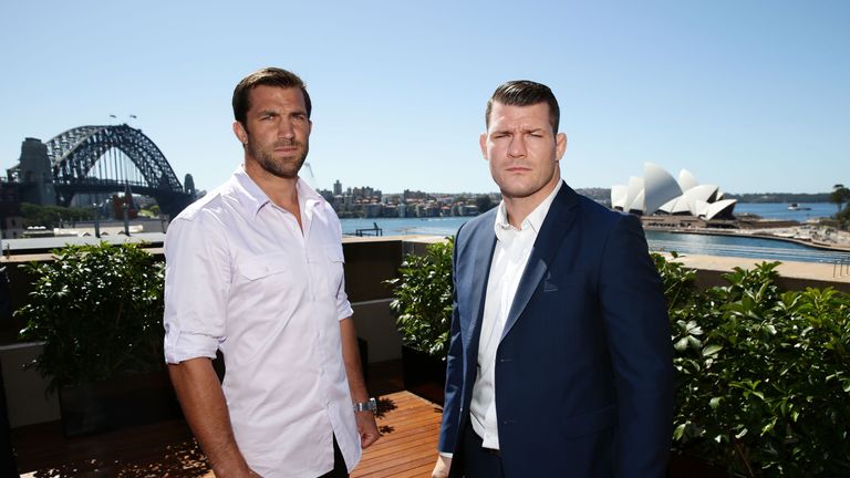 Luke Rockhold (left) and Michael Bisping first fought in Australia