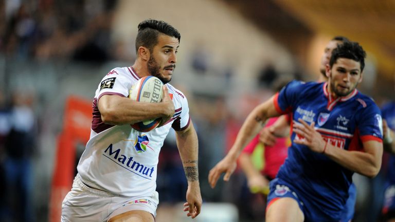 Sofiane Guitoune scores Bordeaux's second try against Grenoble