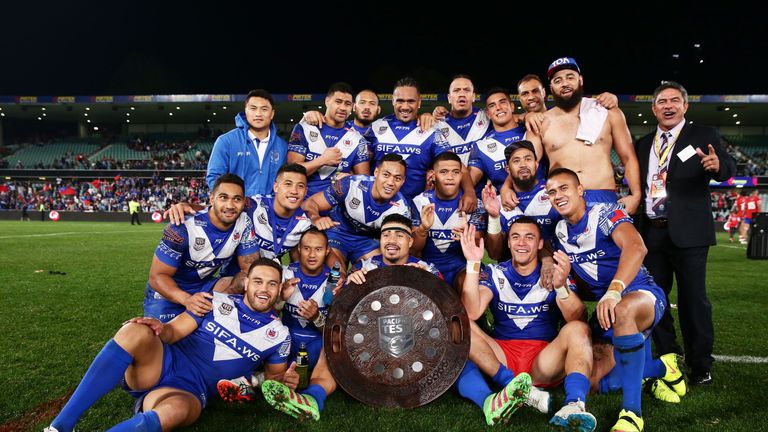 Samoa with the Pacific Test trophy 