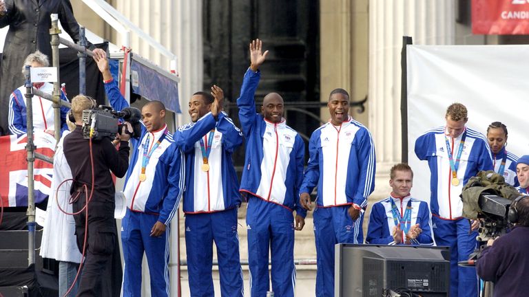 Campbell won the 4x100m relay with Jason Gardner,  Marlon Devonish and Mark Lewis-Francis in Athens