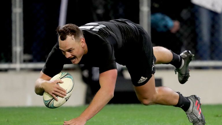 Israel Dagg gleefully crosses the line in Dunedin