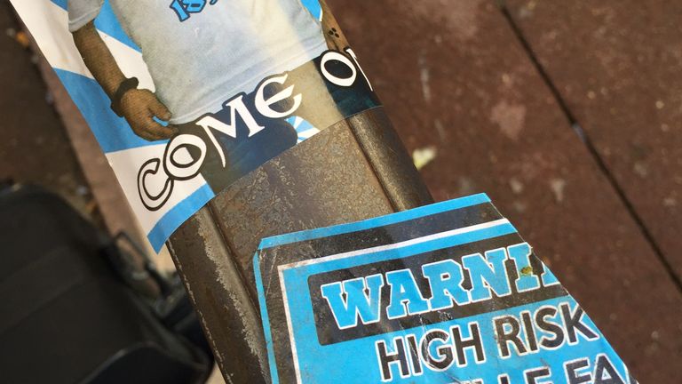 Marseille fans have left flyers warning England fans it is a 'high risk' area
