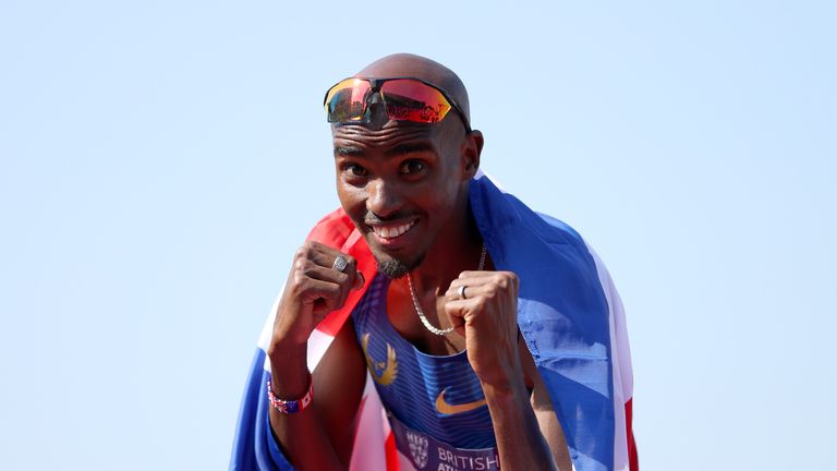 Mo Farah broke David Moorcroft's record by a tenth of a second