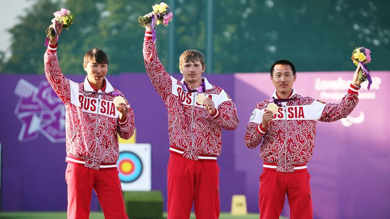 Russia won archery gold in the men's team recurve at London 2012