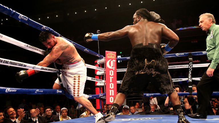 Stiverne (right) beat Chris Arreola to win the WBC heavyweight title in 2014
