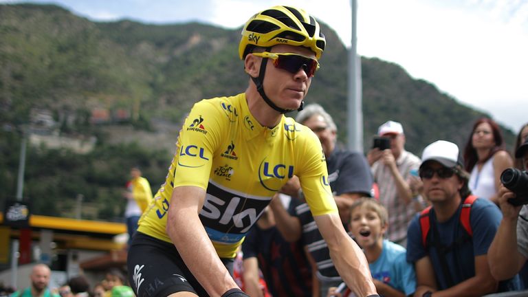 Chris Froome leads the Tour de France by 16 seconds