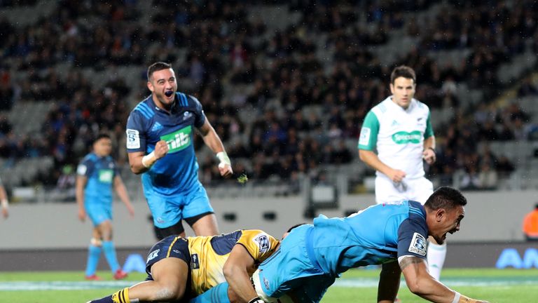 Jerome Kaino crossed for the Blues as they dominated the match from the start