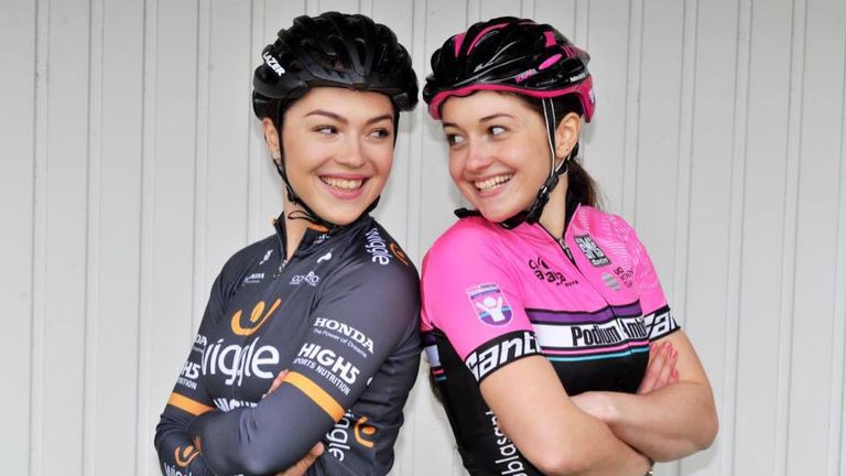Grace Garner (R) finished 25th, four places ahead of sister Lucy in the RideLondon Classique