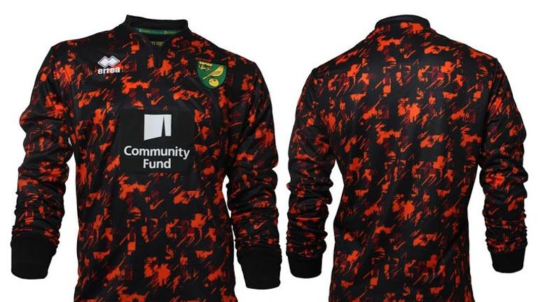 The goalkeeper's kit has received the same treatment, with a striking red pattern on black base colour