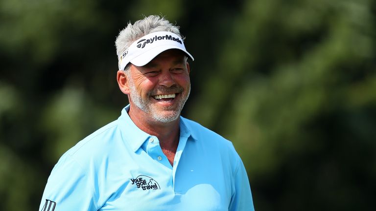 Darren Clarke was all smiles after getting an encouraging message from Stenson