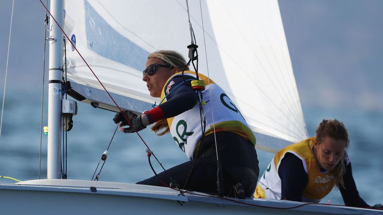 Hannah Mills (helm) and Saskia Clark of Team GB are guaranteed gold in the women's 470 class sailing