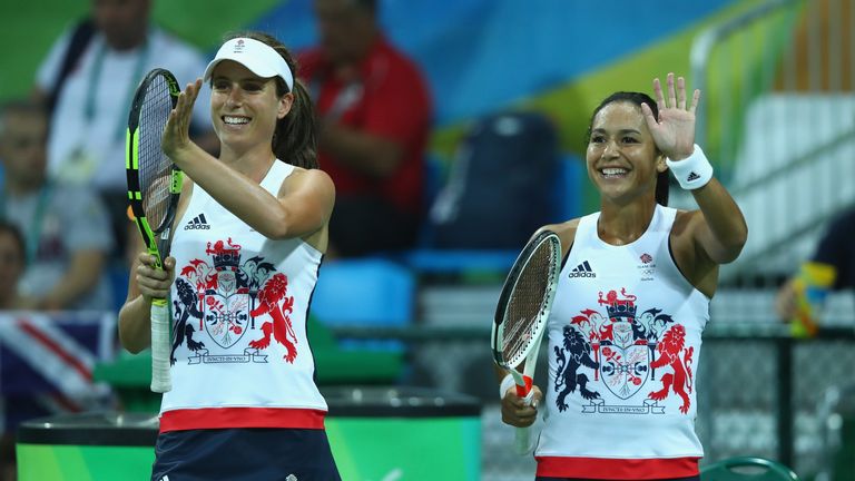 Johanna Konta and Heather Watson are through to round two in the doubles