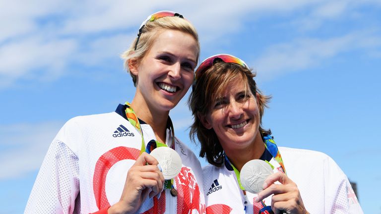 Katherine Grainger (R) won silver alongside Vicky Thornley in Rio, her fifth Olympic medal