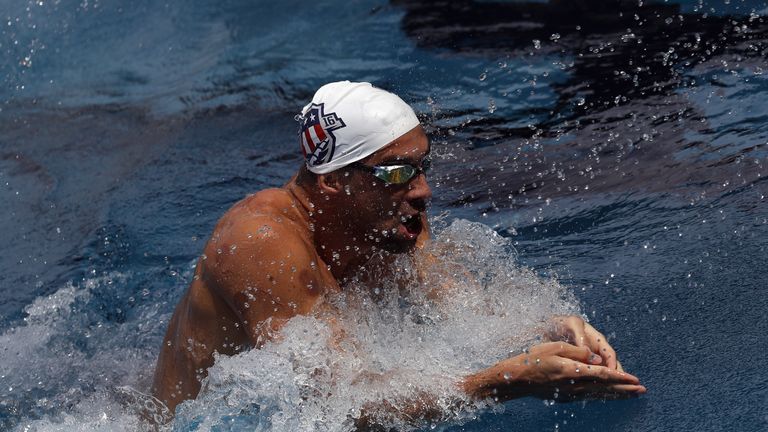 Michael Phelps trains ahead of his fifth Games