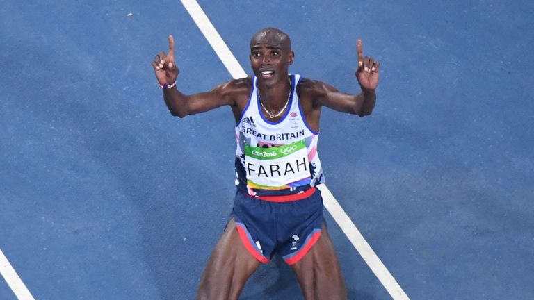 Farah battled back from a fall to win his third Olympic title