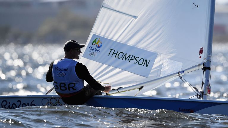 Nick Thompson has work to do in the Men's Laser class