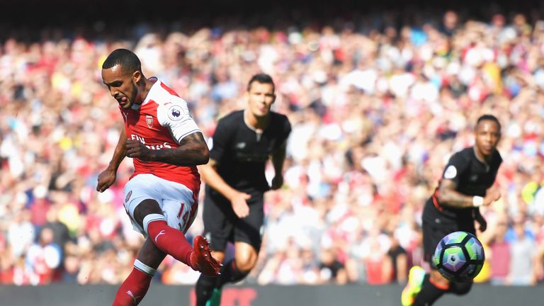Theo Walcott missed from the penalty spot