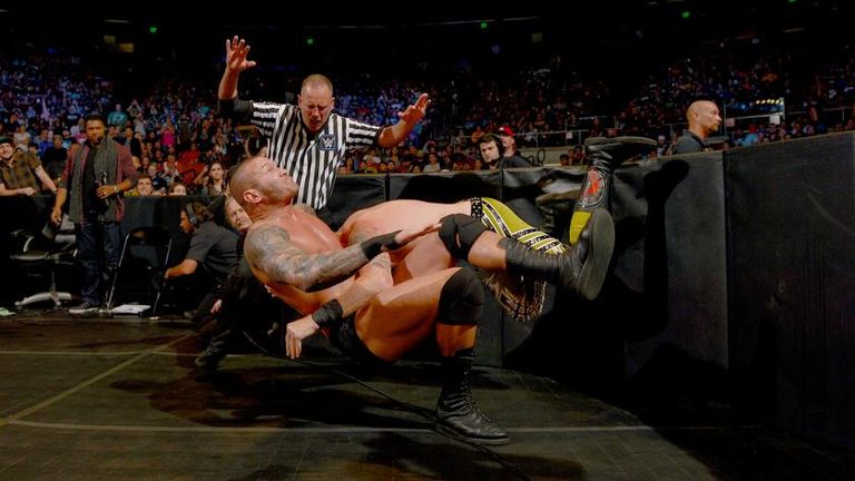 Orton lays out Slater with a DDT