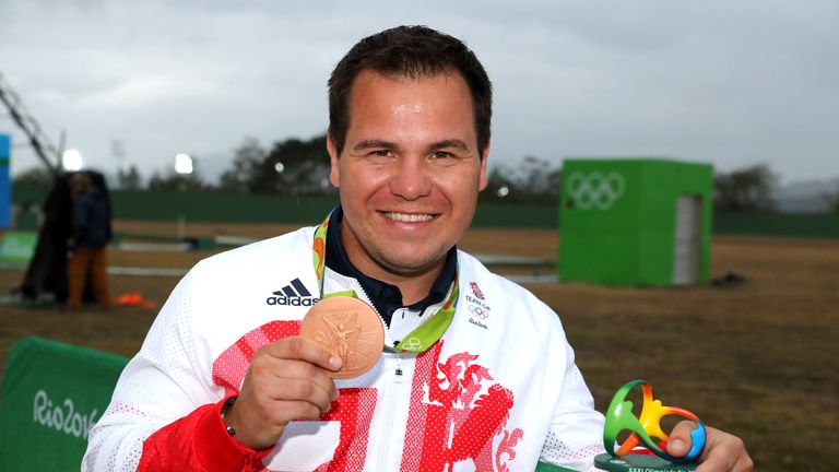 Great Britain's Steven Scott with his bronze medal