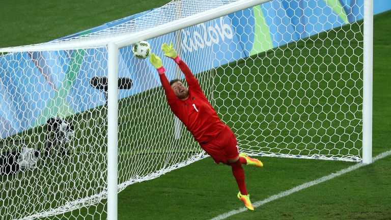 Timo Horn of Germany could not stop Neymar finding the top corner with a free-kick.