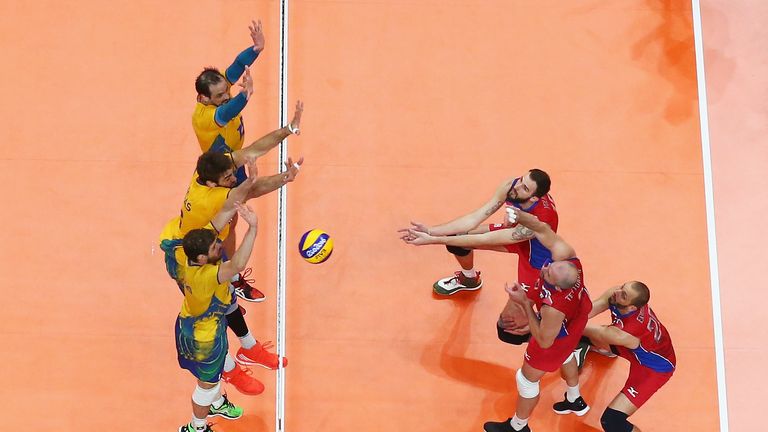 Brazil (left) are into the volleyball final