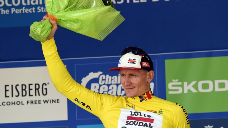 Greipel will wear the yellow jersey on Monday's second stage