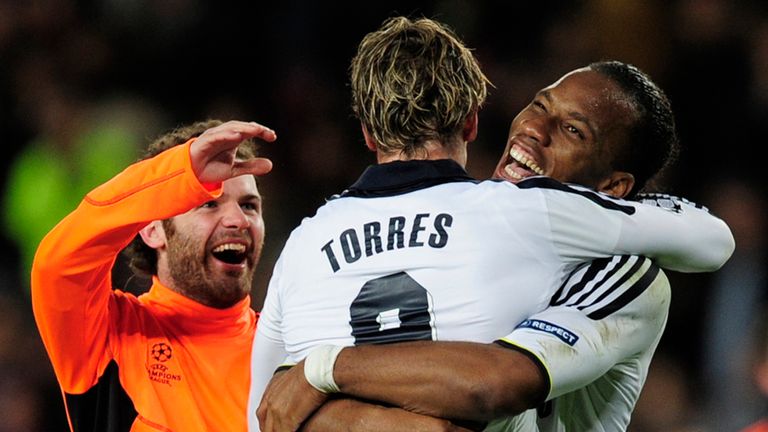 Former Chelsea duo Fernando Torres (C) and Didier Drogba (R) are two of Lukaku's inspirations