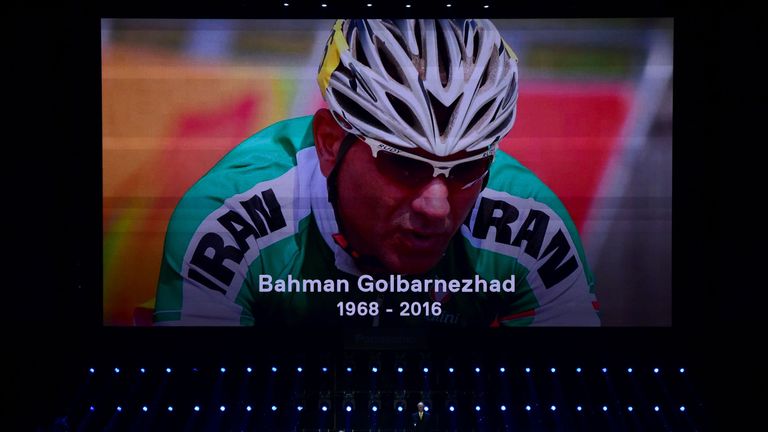 Tributes were paid to Iranian cyclist Bahman Golbarnezhad