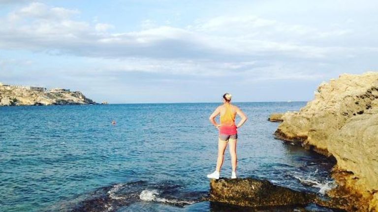 Holly Bradshaw takes in the calming vibes at Faliraki: Instagram @hollypv
