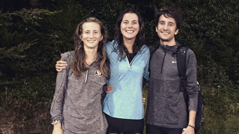 Jessica (centre) with training partners sister Jodie and boyfriend Rob