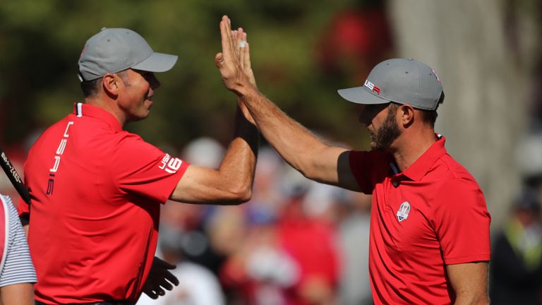 Matt Kuchar and Dustin Johnson crushed an out-of-sorts Lee Westwood and Thomas Pieters