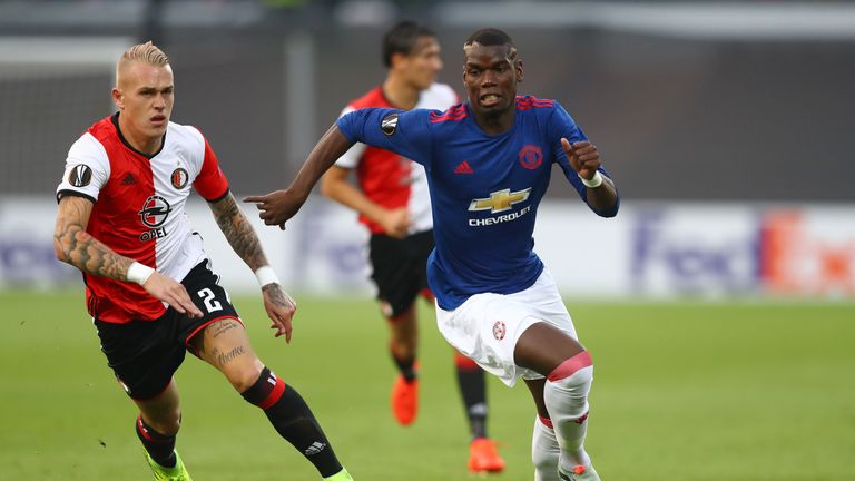 Paul Pogba (right) played the full 90 minutes