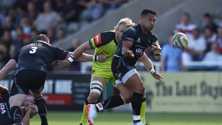 Sonatane Takulua in action for Falcons against Leicester Tigers