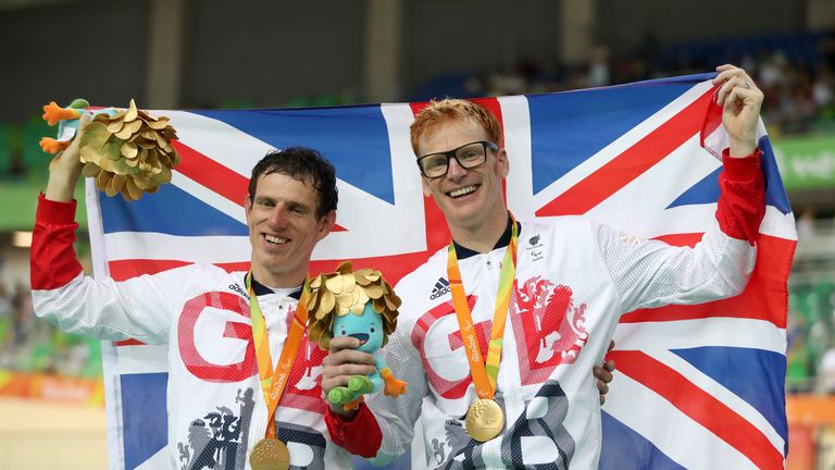 Steve Bate (right) and pilot Adam Duggleby have joined the list of double gold medal winners in Rio