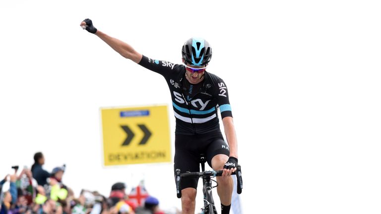 Wout Poels climbed to victory on stage six