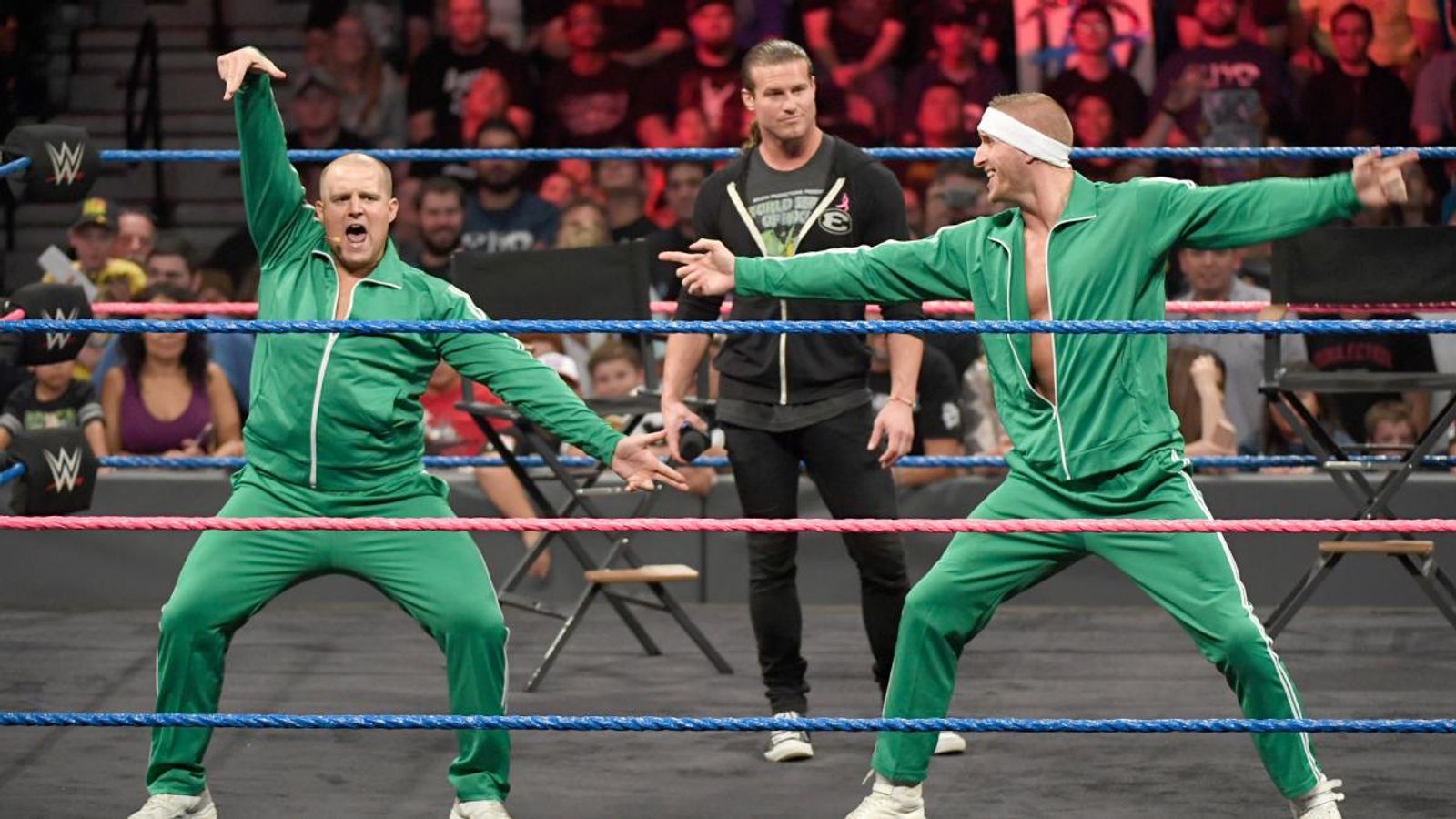 WWE Smackdown: Spirit Squad stars attack Dolph Ziggler.