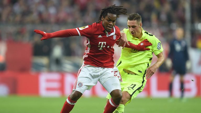 Sanches on a rare appearance for Bayern Munich last season