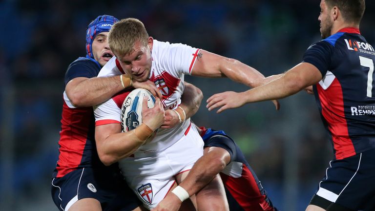 Mike Cooper annoyed France with an early infringement for apparent use of the forearm