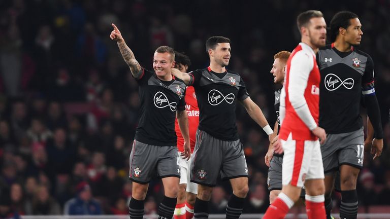 Jordy Clasie celebrates scoring for Southampton