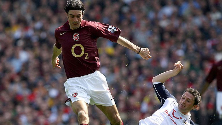 Robert Pires (left) won the title with Arsenal in 2002 and 2004
