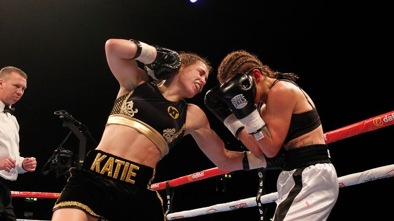 Katie Taylor needed less than five minutes to stop Karina Kopinska on debut