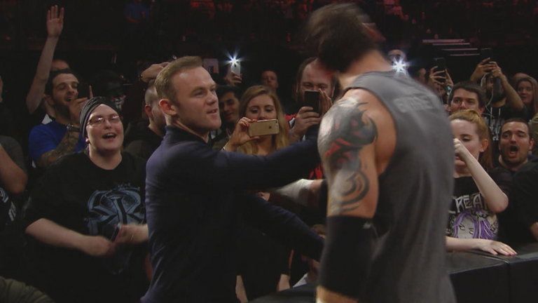 Wayne Rooney slapped WWE star King Barrett last year