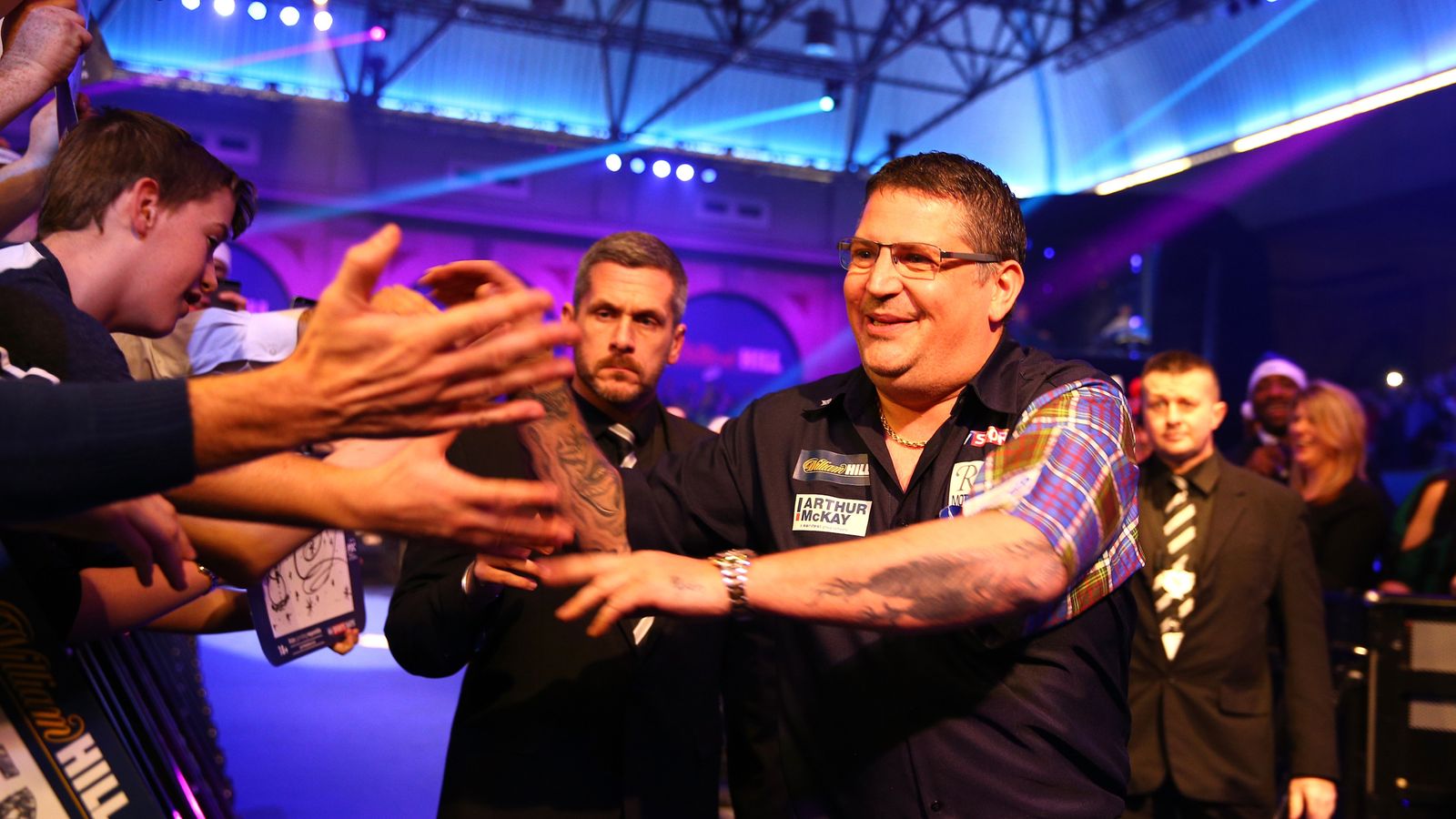 Reigning PDC World Darts Champion Gary Anderson joined Adrian Lewis and