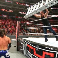 Dean Ambrose (right) was scuppered by James Ellsworth